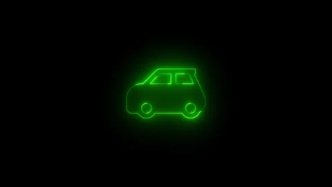Neon parking location solid icon glowing black background animation Stock Footage 289563505