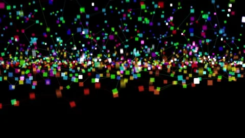 Neon Particle Network Background. Abstract Digital Data Flow Animation Stock Footage 321552207