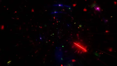 Neon particles dark space 3d illustration motion background live wallpaper Stock Footage 160815925