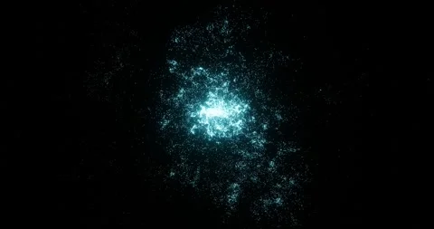 Neon particles flying chaotically on a transparent background Stock Footage 255824851