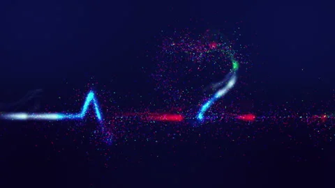 Neon Particles with Heart Line Background Stock Footage 244899121