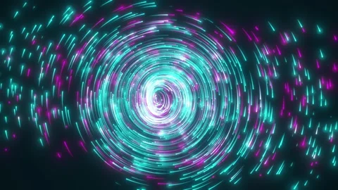 Neon particles moving in a circle. Particle background. Particle portal. Stock Footage 308151215