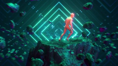 Neon Party Time Dancer Stock Footage 272958643