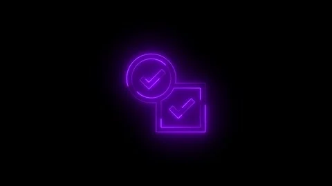 Neon passive authentication icon glowing black background animation Vidéo 289563768