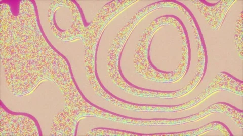 Neon pastel retrowave liquid pulse loop, cream beige minimal contour swirling Stock Footage 343413271