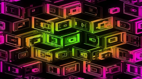 Neon Pattern 001 B Alternate Random GSC 720p Stock Footage 44793424
