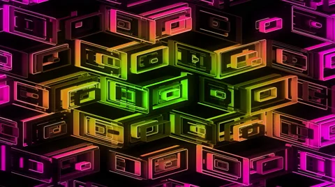Neon Pattern 001 B Alternate Random GSC 4K Stock Footage 44793443