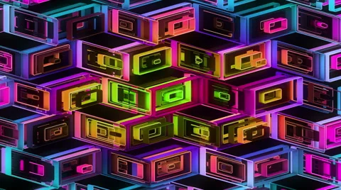 Neon Pattern 001 B Alternate Random GTC 1080p Stock Footage 44793484