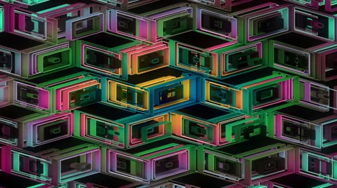 Neon Pattern 001 B Alternate Wave GTC 720p Video stock 44793976