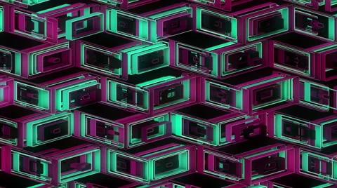 Neon Pattern 001 B Alternate Wave TC 4K Stock Footage 44794219