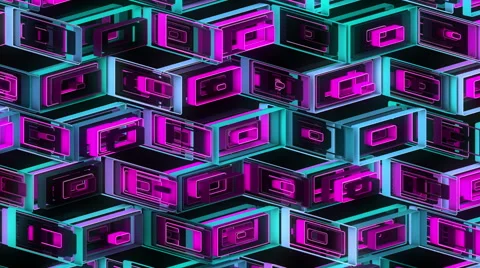 Neon Pattern 001 B Alternate Random TC 4K Video stock 44837555
