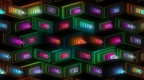 Neon Pattern 001 B Beat Strength GTC 1920x1080 Video stock 44686803