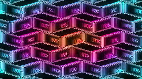 Neon Pattern 001 B Beat Wave GSC 1280x720 Video stock 44687711