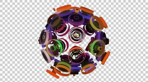 Neon Pattern 003 C Alternate Wave GTC 1080p  with alpha Video stock 44888670