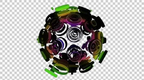 Neon Pattern 003 C Float Random GSC 720p with alpha Stock Footage 44924141