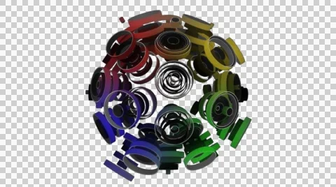 Neon Pattern 003 C Float Wave GSC 1080p with alpha Stock Footage 44928514