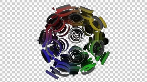 Neon Pattern 003 C Float Wave GSC 720p with alpha Video stock 44928632