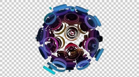 Neon Pattern 003 C Float Wave GTC 1080p with alpha Stock Footage 44928885