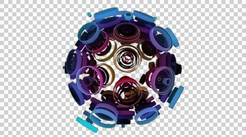 Neon Pattern 003 C Float Wave GTC 720p with alpha Stock Footage 44929003