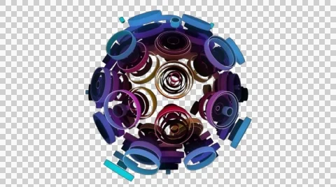 Neon Pattern 003 C Float Wave GTC 4K with alpha Video stock 44929340