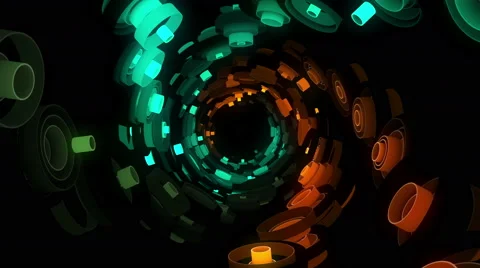 Neon Pattern 003 F Float Spiral TC1 4K Stock Footage 45237062