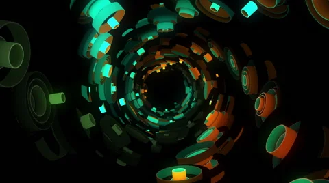Neon Pattern 003 F Float Spiral TC2 1080p Video stock 45237285