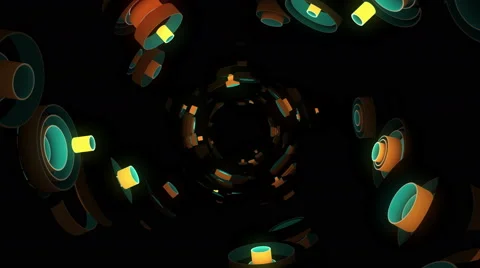 Neon Pattern 003 F Float Wave TC 4K Video stock 45238394