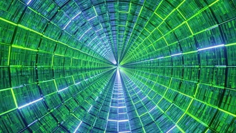 Neon pattern fly through 3d rendering visual dj loop in 4k uhd 60fps, Video stock 132031636