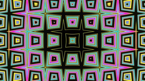 Neon pattern multicolored bright pulsating abstract looped Video stock 191966884