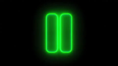 Neon Pause Glitched shape design motion graphic. Stock Footage 154540290