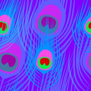 Neon Peacock feathers (EPS, vector) Stock Illustration