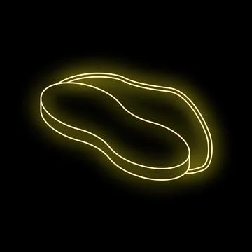 Neon peanut glowing in the dark Stock Illustration