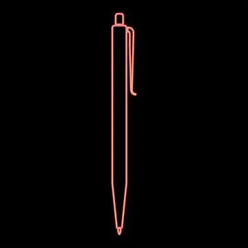 Neon pen red color vector illustration flat style image Stock Illustration