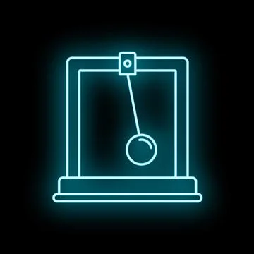 Neon pendulum demonstrating physics motion and kinetic energy Stock Illustration