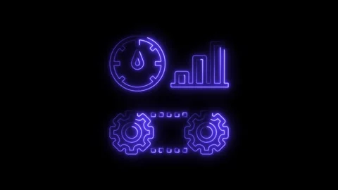 Neon performance metrics and data analysis glow animation business technolo.. Stock Footage 308461247