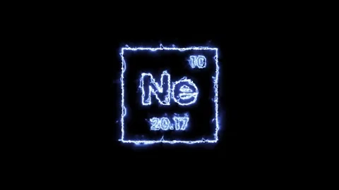 Neon periodic table element animation isolated on black background Stock Footage 326726536