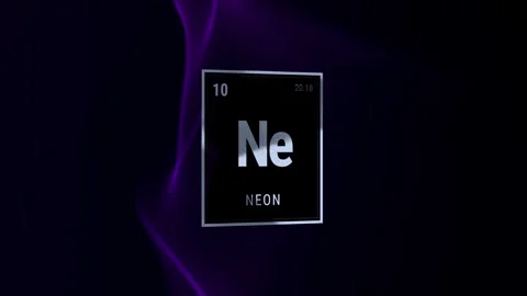 Neon Periodic Table Element Symbol on Dark Background Vidéo 334120160