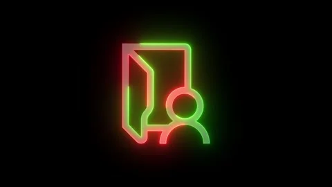 Neon personal folder icon green red color glowing animation black background Stock Footage 270097950