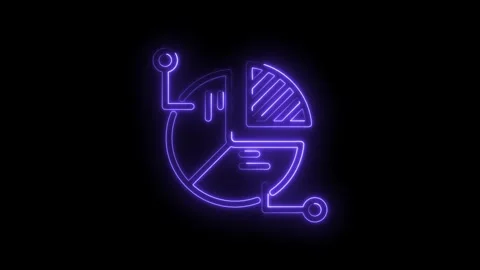 Neon pie chart infographic element with data points and connections glowing.. Stock Footage 346823086