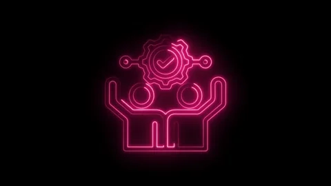 Neon pink abstract concept of teamwork collaboration and successful project Stock Footage 333955540