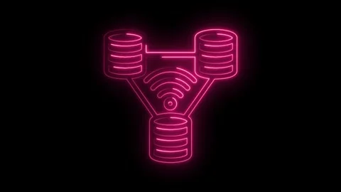 Neon pink abstract data server network connection wireless signal technolog.. Stock Footage 346014323