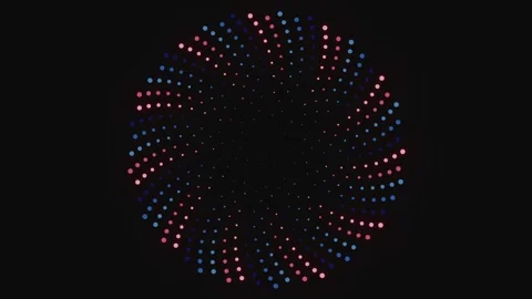 Neon Pink and Blue 3D Dot Sphere Seamless Loop Stock Footage 340198732