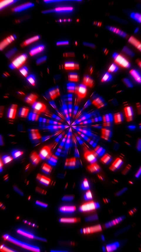 Neon Pink and Blue Circular Laser Lights Motion Graphics Background Stock Footage 336494384