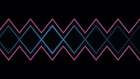 Neon Pink and Blue Zigzag Light Pattern Seamless Loop Stock Footage 342365969