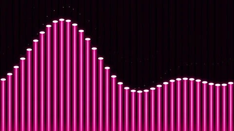 Neon pink audio equalizer bars moving in rhythmic wave patterns on dark bac.. Stock Footage 346771054