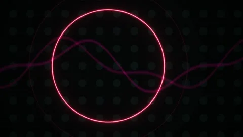 Neon pink circle line graph animation. Stock Footage 340038480