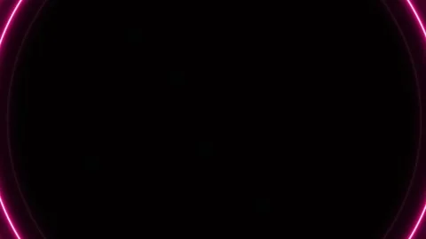 Neon pink circle waves expanding animation loop on dark background Stock Footage 334233598