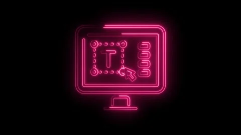 Neon pink computer screen text editing interface with mouse cursor click an.. Stock Footage 345996756
