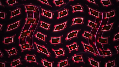 Neon pink diamond pattern on black background. Stock Footage 336705324