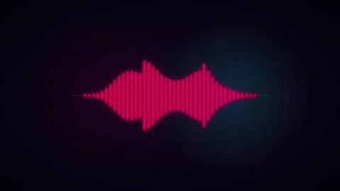 Neon pink digital audio waveform equalizer pulsing on dark background, for .. Stock Footage 337561995